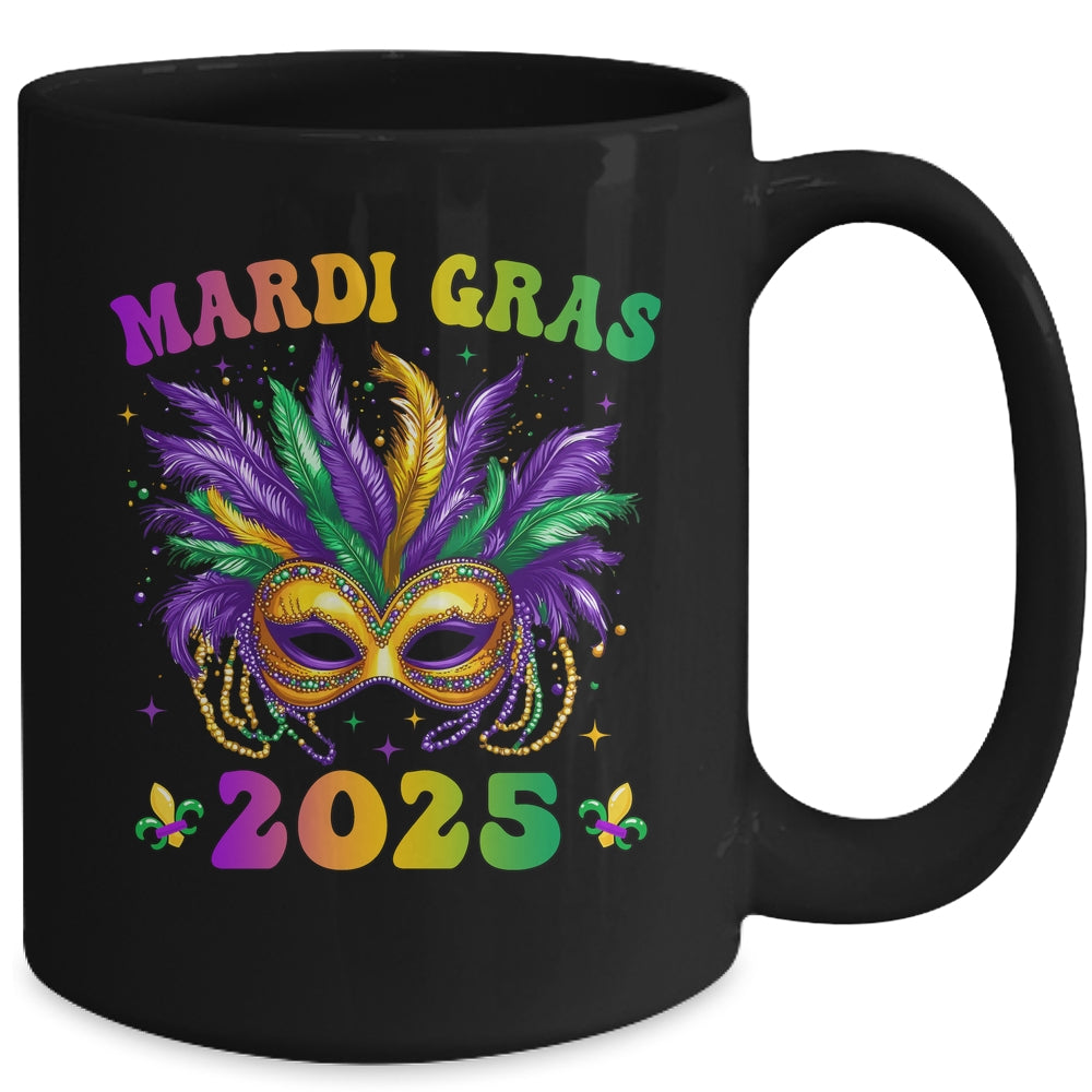 Mardi Gras 2025 Mask Feathers Mardi Gras Family Costume Cute Mug | siriusteestore