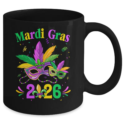 Mardi Gras 2026 Mask Costume Beads Carnival Party Outfit Mug | siriusteestore