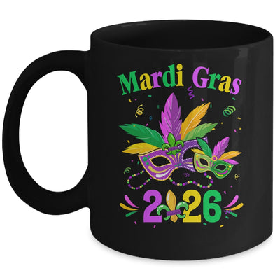 Mardi Gras 2026 Mask Costume Beads Carnival Party Outfit Mug | siriusteestore