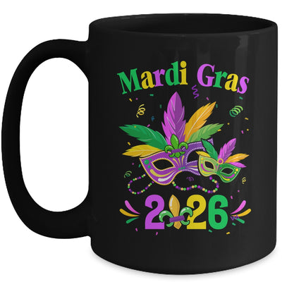 Mardi Gras 2026 Mask Costume Beads Carnival Party Outfit Mug | siriusteestore
