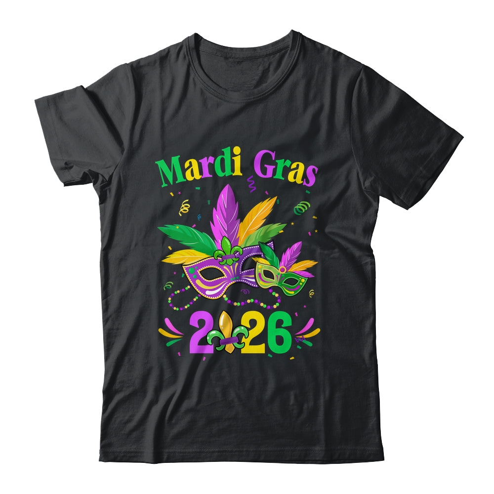 Mardi Gras 2026 Mask Costume Beads Carnival Party Outfit Shirt & Tank Top | siriusteestore