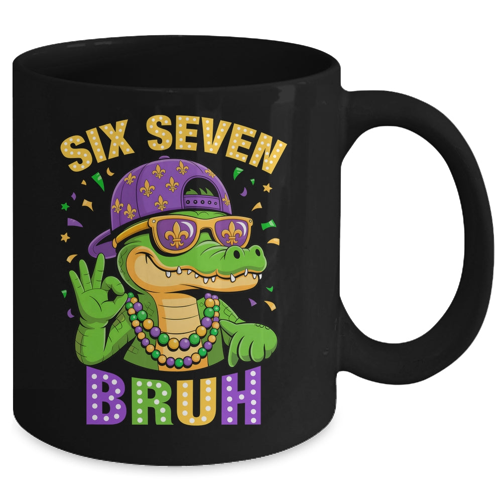 Mardi Gras 6 7 Meme Bruh Mardigator Alligator Six Seven Boy Mug | siriusteestore