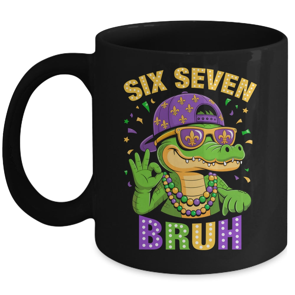 Mardi Gras 6 7 Meme Bruh Mardigator Alligator Six Seven Boy Mug | siriusteestore