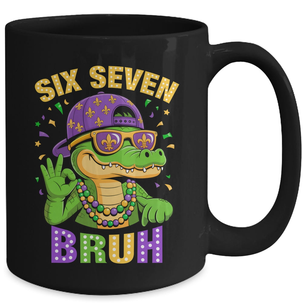 Mardi Gras 6 7 Meme Bruh Mardigator Alligator Six Seven Boy Mug | siriusteestore