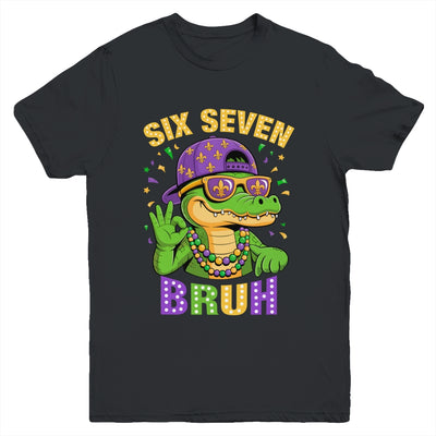 Mardi Gras 6 7 Meme Bruh Mardigator Alligator Six Seven Boy Youth Shirt | siriusteestore
