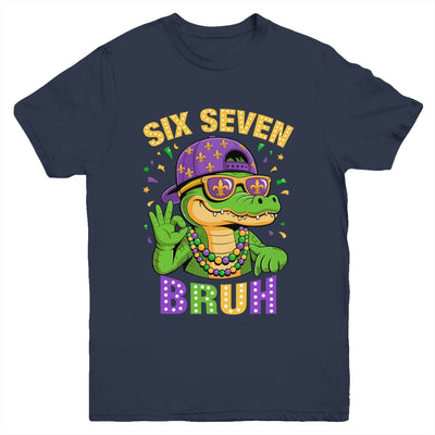 Mardi Gras 6 7 Meme Bruh Mardigator Alligator Six Seven Boy Youth Shirt | siriusteestore