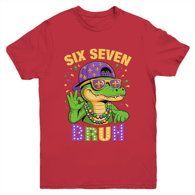 Mardi Gras 6 7 Meme Bruh Mardigator Alligator Six Seven Boy Youth Shirt | siriusteestore