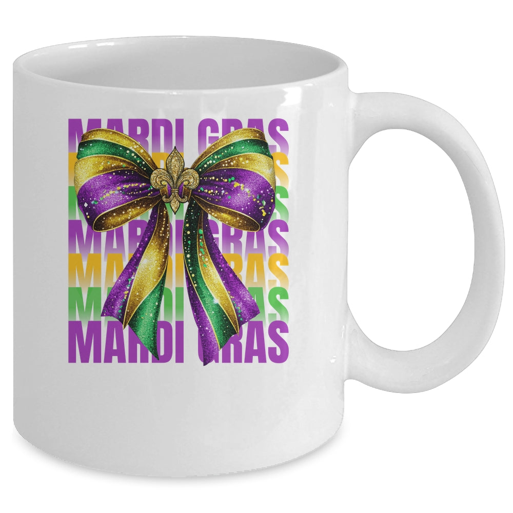 Mardi Gras Coquette Bow Louisiana Festival Carnival Girls Mug | siriusteestore
