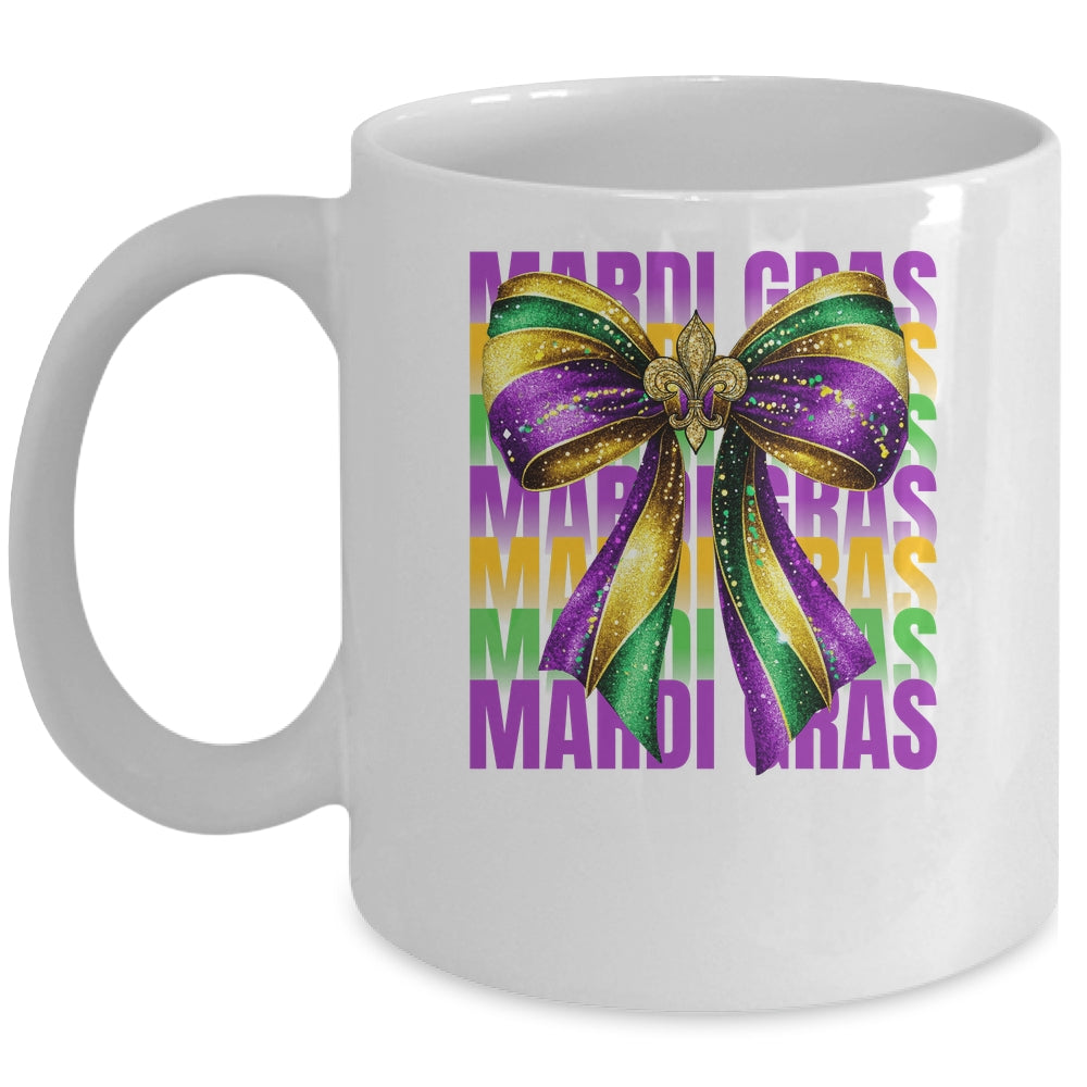 Mardi Gras Coquette Bow Louisiana Festival Carnival Girls Mug | siriusteestore