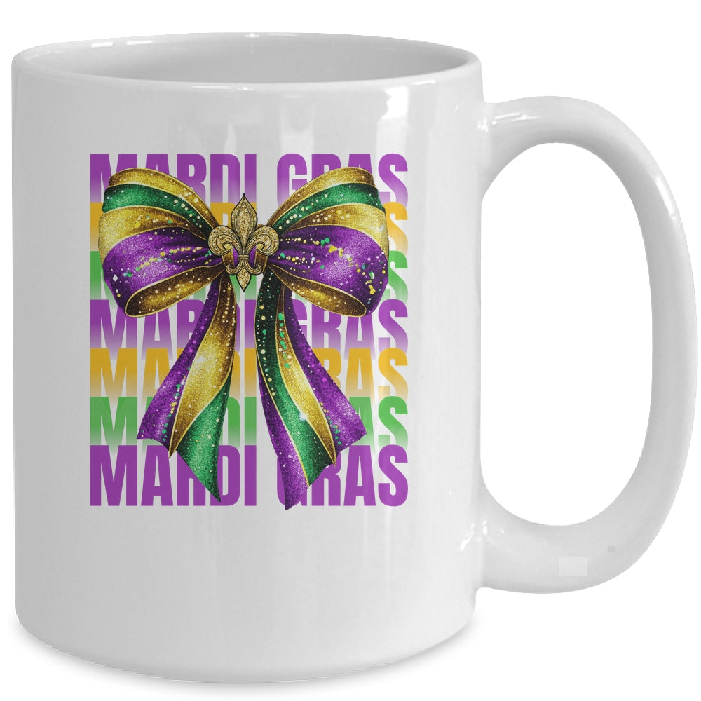 Mardi Gras Coquette Bow Louisiana Festival Carnival Girls Mug | siriusteestore