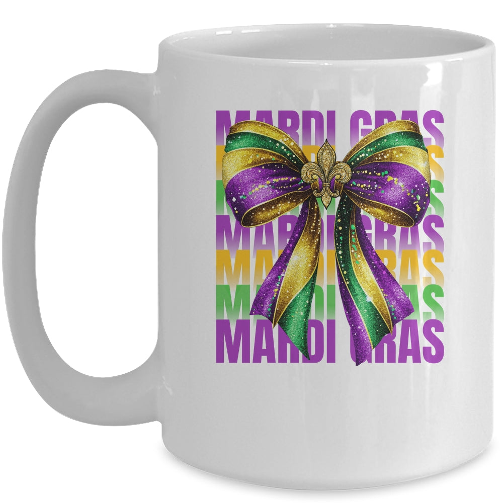 Mardi Gras Coquette Bow Louisiana Festival Carnival Girls Mug | siriusteestore