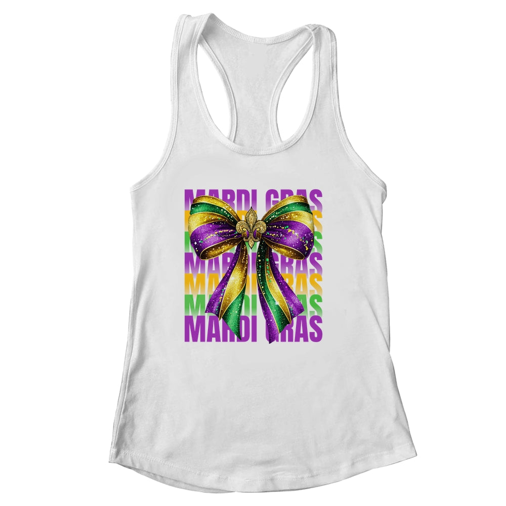 Mardi Gras Coquette Bow Louisiana Festival Carnival Girls Shirt & Tank Top | siriusteestore