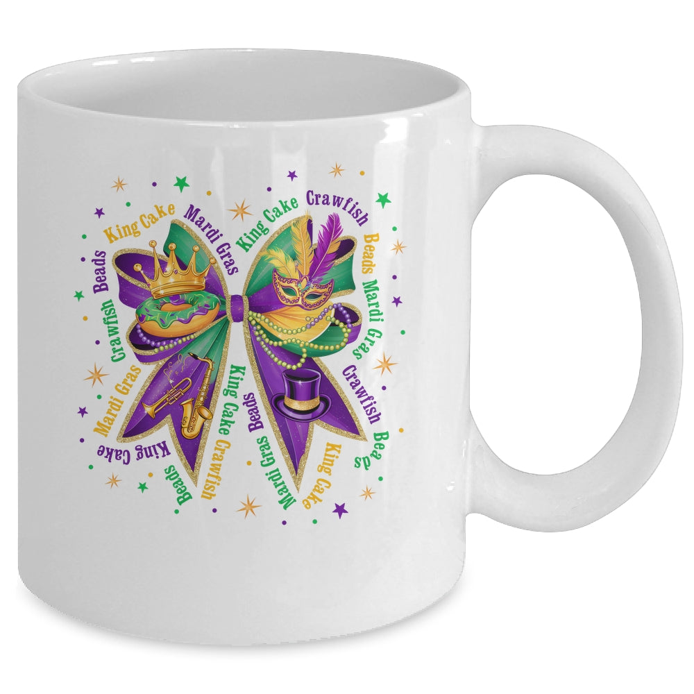 Mardi Gras Coquette Women Girls Louisiana Mardi Gras Vibes Mug | siriusteestore