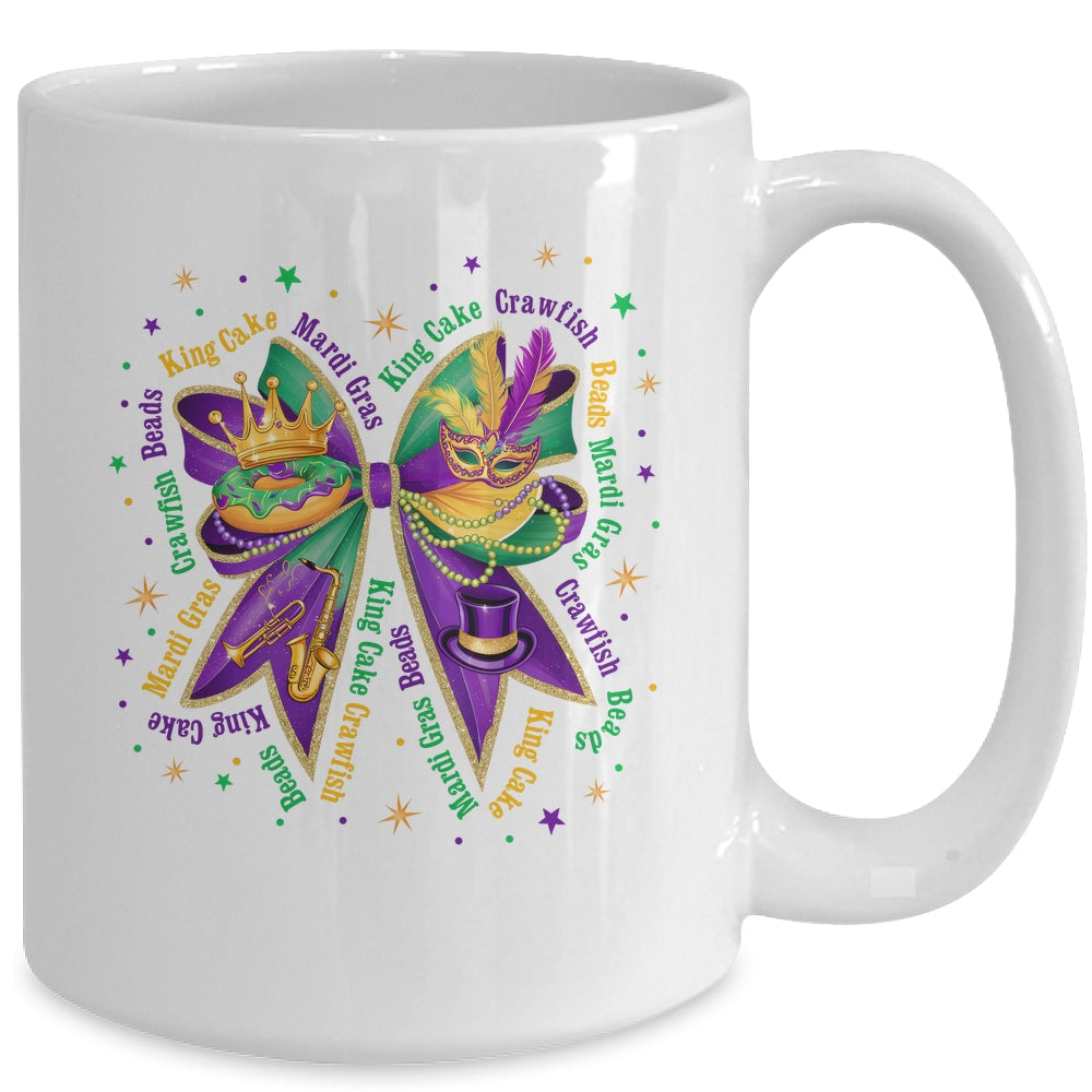 Mardi Gras Coquette Women Girls Louisiana Mardi Gras Vibes Mug | siriusteestore