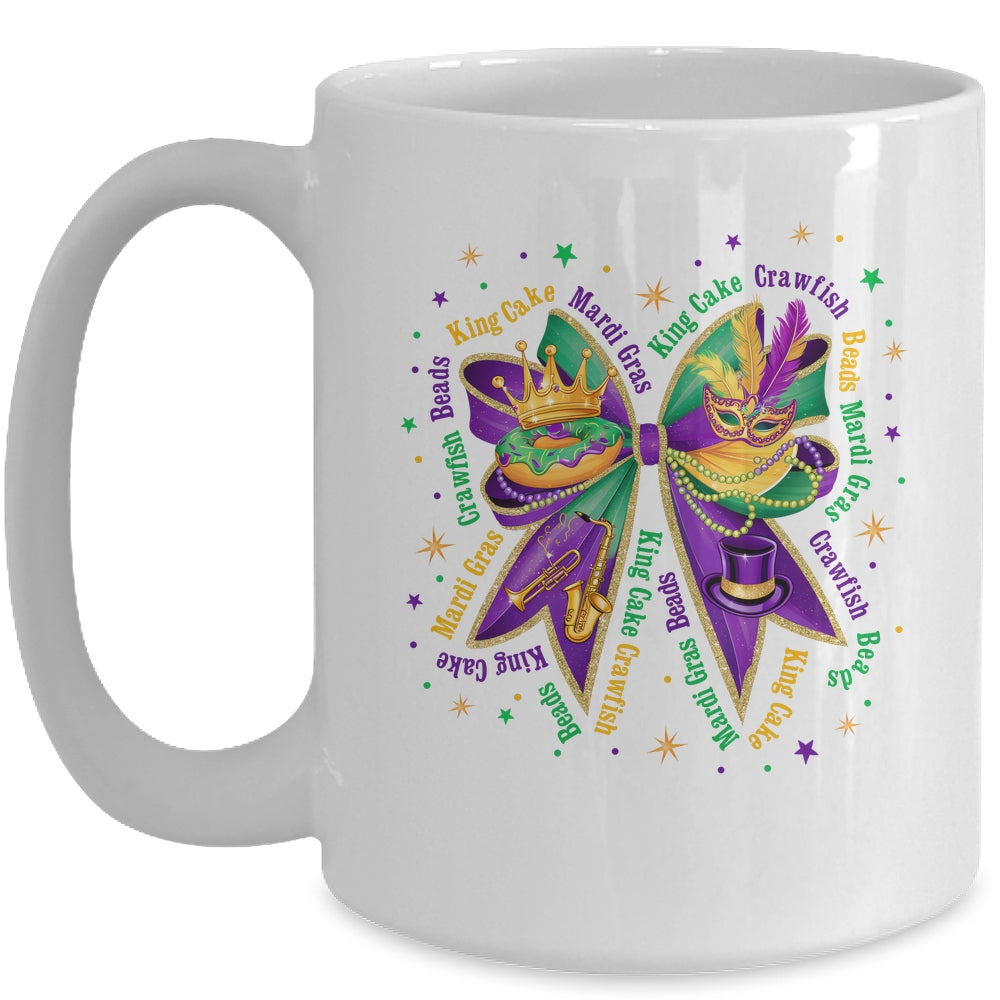 Mardi Gras Coquette Women Girls Louisiana Mardi Gras Vibes Mug | siriusteestore