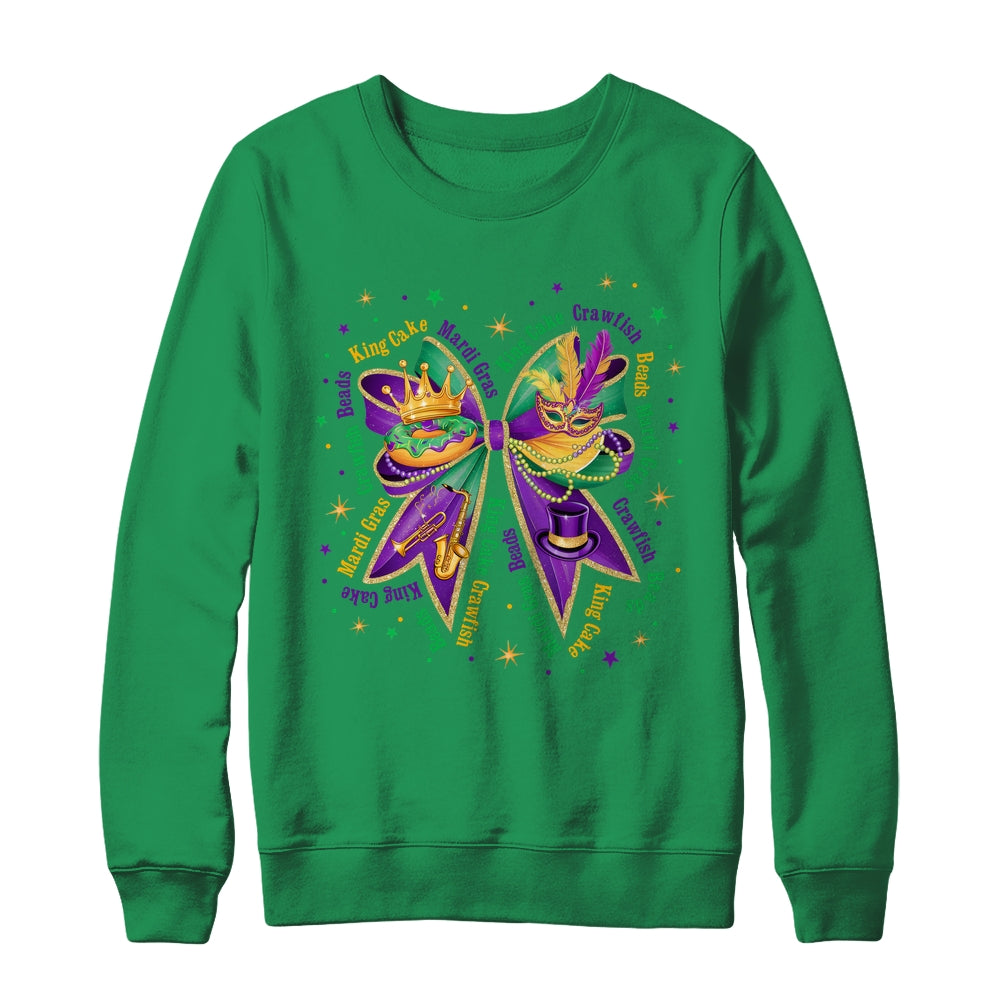 Mardi Gras Coquette Women Girls Louisiana Mardi Gras Vibes Shirt & Sweatshirt | siriusteestore
