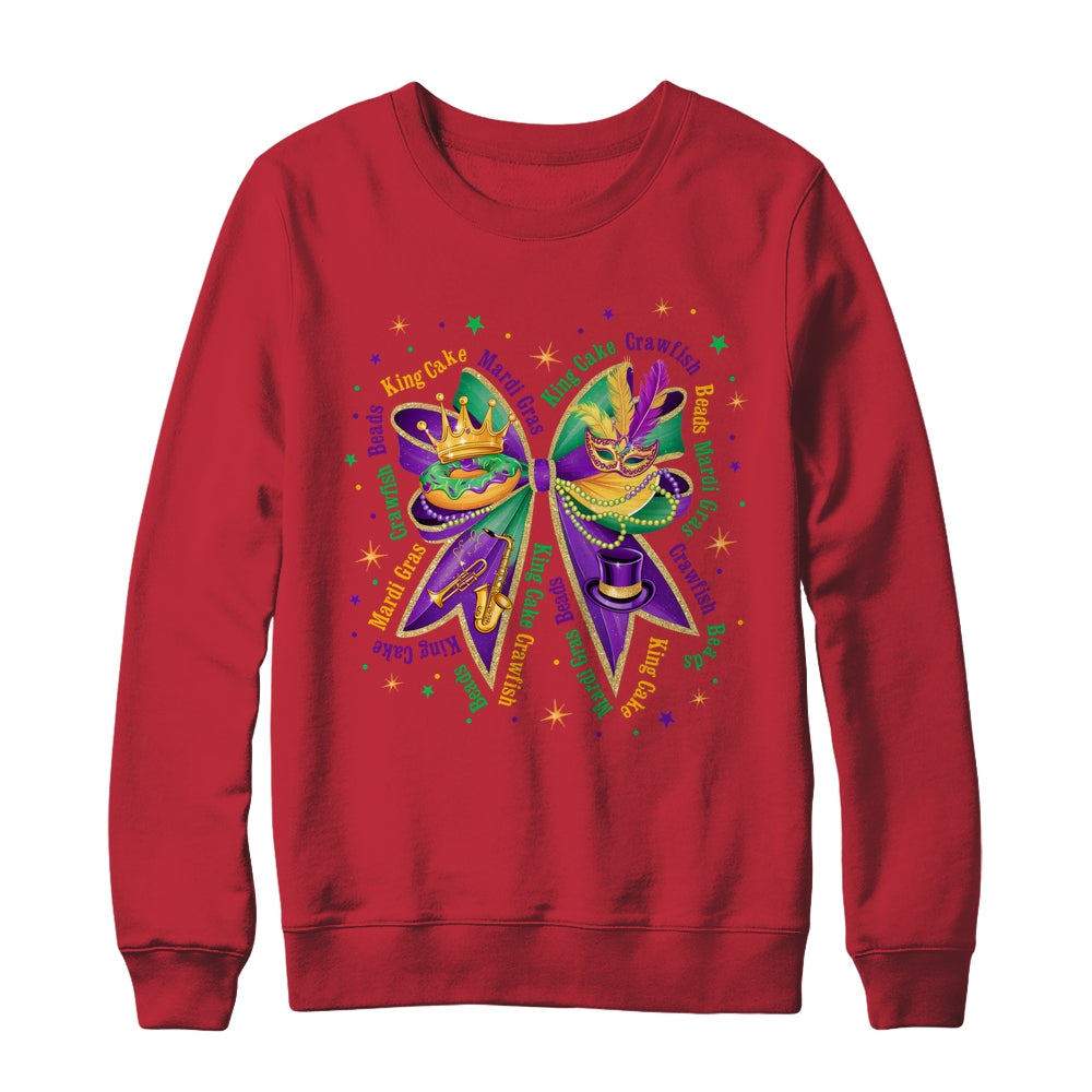 Mardi Gras Coquette Women Girls Louisiana Mardi Gras Vibes Shirt & Sweatshirt | siriusteestore