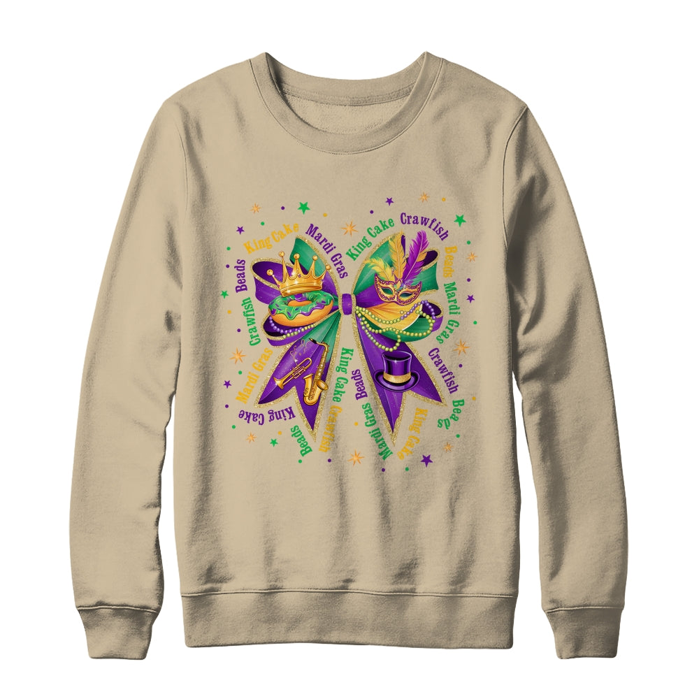 Mardi Gras Coquette Women Girls Louisiana Mardi Gras Vibes Shirt & Sweatshirt | siriusteestore