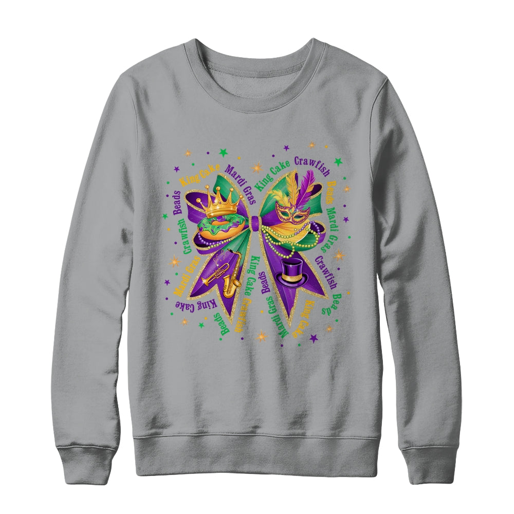 Mardi Gras Coquette Women Girls Louisiana Mardi Gras Vibes Shirt & Sweatshirt | siriusteestore