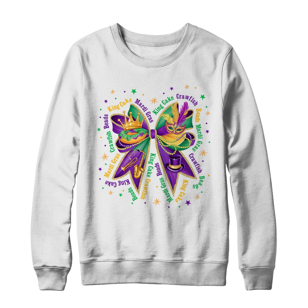 Mardi Gras Coquette Women Girls Louisiana Mardi Gras Vibes Shirt & Sweatshirt | siriusteestore