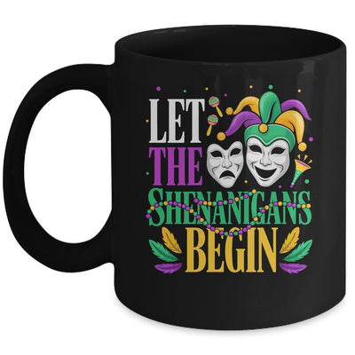 Mardi Gras Funny Let The Shenanigans Begin Jester Mask Mug | siriusteestore