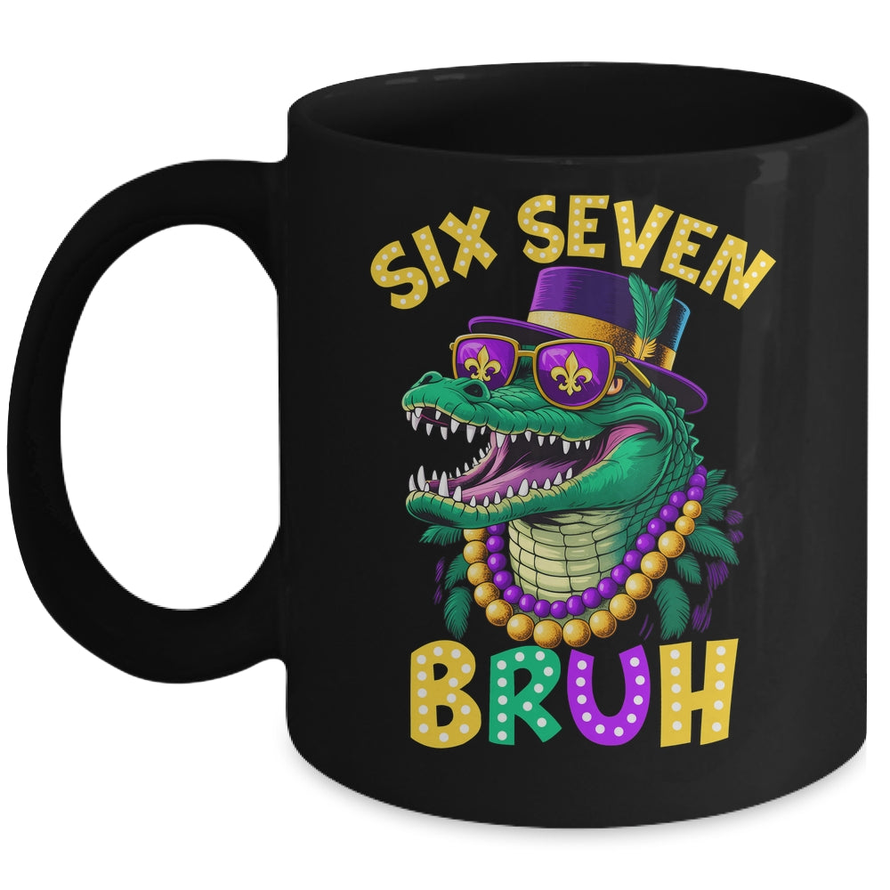 Mardi Gras Six Seven Bruh Mardigator Alligator 6 7 Meme Boy Mug | siriusteestore