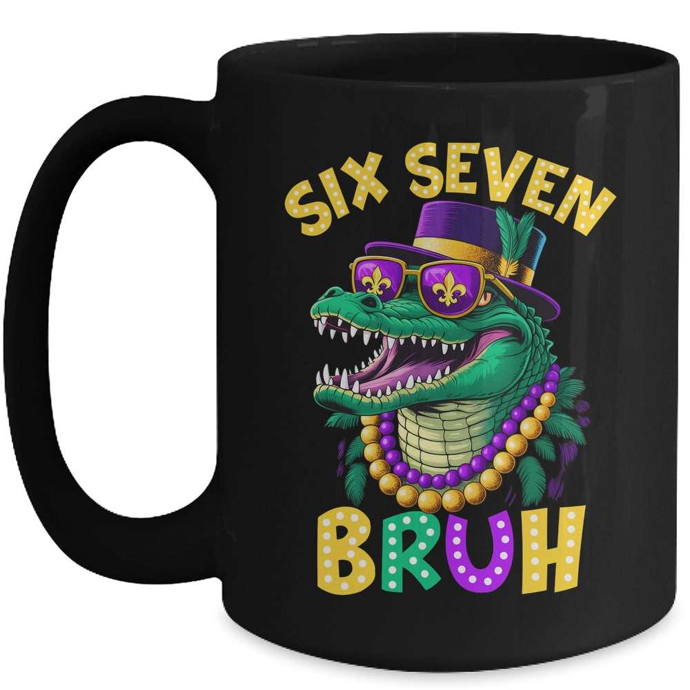 Mardi Gras Six Seven Bruh Mardigator Alligator 6 7 Meme Boy Mug | siriusteestore