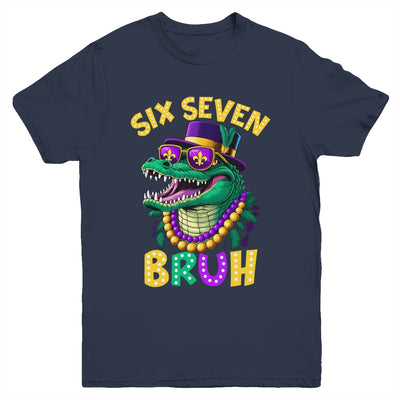 Mardi Gras Six Seven Bruh Mardigator Alligator 6 7 Meme Boy Youth Shirt | siriusteestore