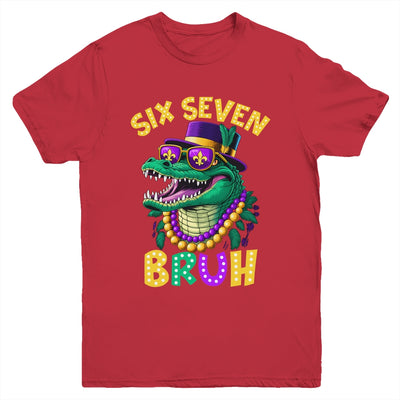 Mardi Gras Six Seven Bruh Mardigator Alligator 6 7 Meme Boy Youth Shirt | siriusteestore