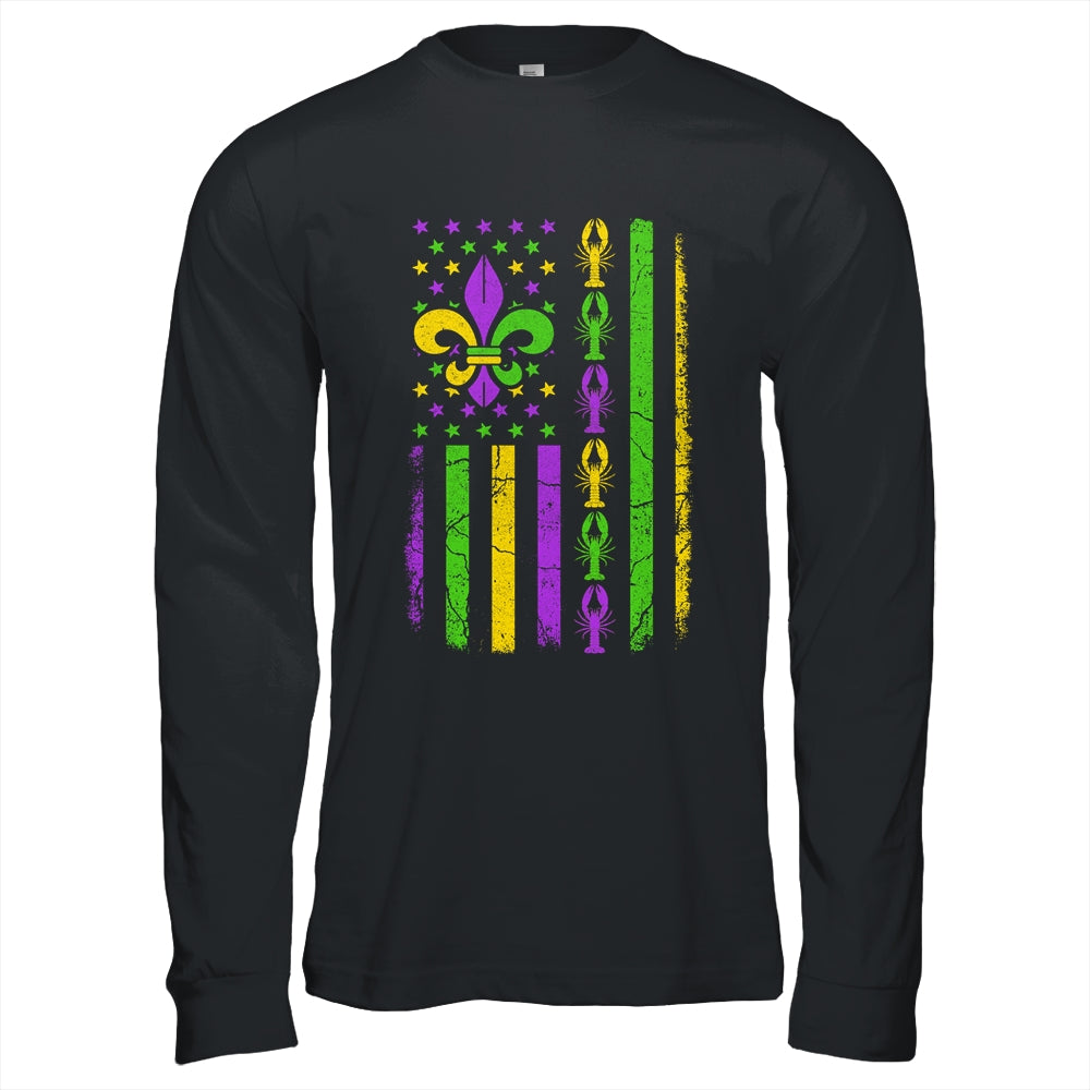 Mardi Gras US American Flag With Crawfish New Orleans Shirt & Hoodie | siriusteestore