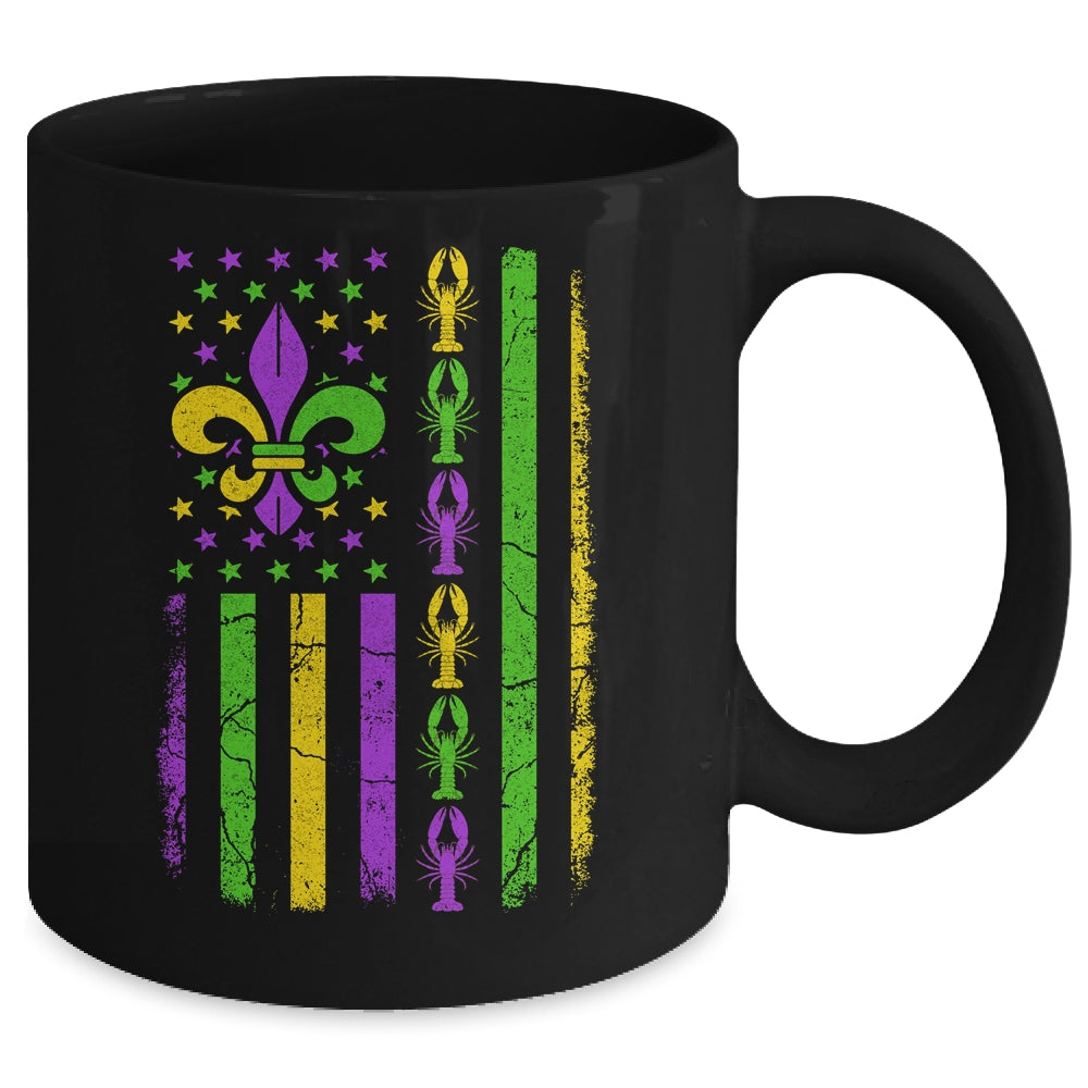 Mardi Gras US American Flag With Crawfish New Orleans Mug | siriusteestore