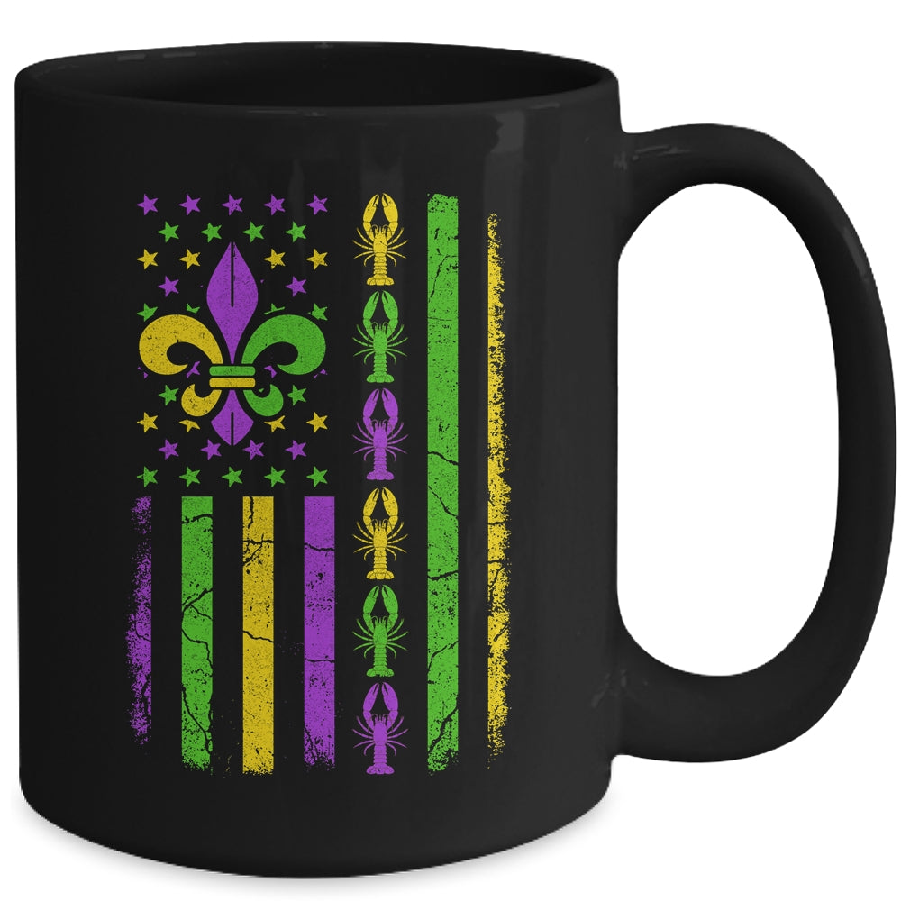 Mardi Gras US American Flag With Crawfish New Orleans Mug | siriusteestore