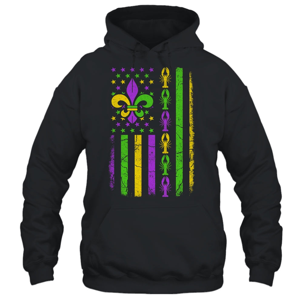 Mardi Gras US American Flag With Crawfish New Orleans Shirt & Hoodie | siriusteestore