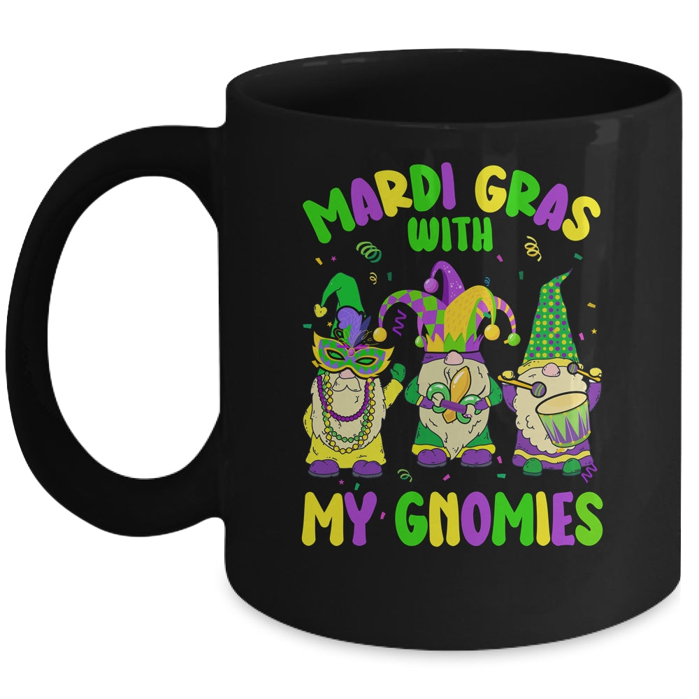 Mardi Gras With My Gnomies Funny Mardi Gras Three Gnomes Mug | siriusteestore