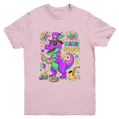 Mardi Grawr T-Rex Dino Mardi Gras Dinosaur Beads Men Boy Kid Youth Shirt | siriusteestore