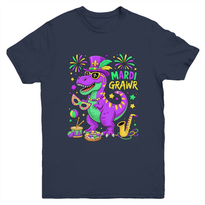 Mardi Grawr T-Rex Dino Mardi Gras Dinosaur Beads Men Boy Kid Youth Shirt | siriusteestore