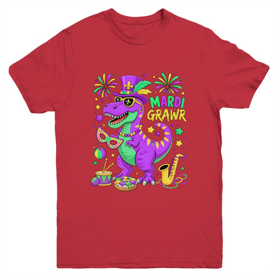Mardi Grawr T-Rex Dino Mardi Gras Dinosaur Beads Men Boy Kid Youth Shirt | siriusteestore