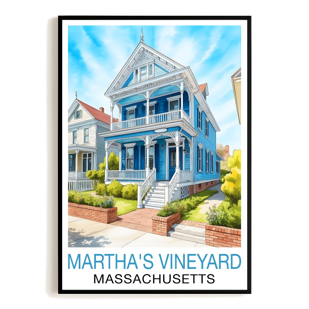 Martha's Vineyard Massachusetts Vintage Travel Poster Nature City Wall Art Landscape Picture Prints Suitable For Home Room Living Room Office Bedroom Aesthetic Decor Unframed | siriusteestore