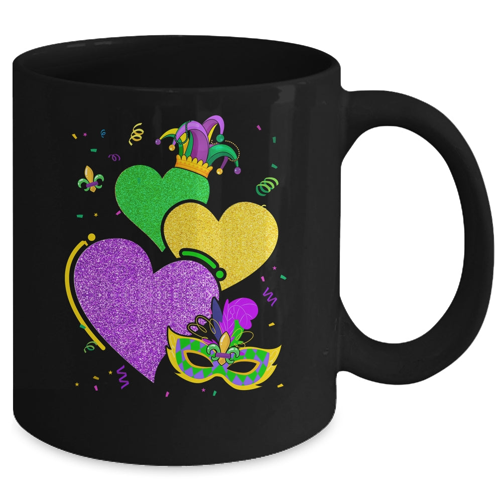 Mask Mardi Gras Cute Hearts Marks Women Girls Kids Vintage Mug | siriusteestore