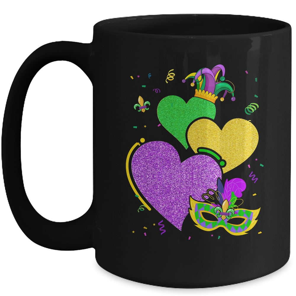 Mask Mardi Gras Cute Hearts Marks Women Girls Kids Vintage Mug | siriusteestore