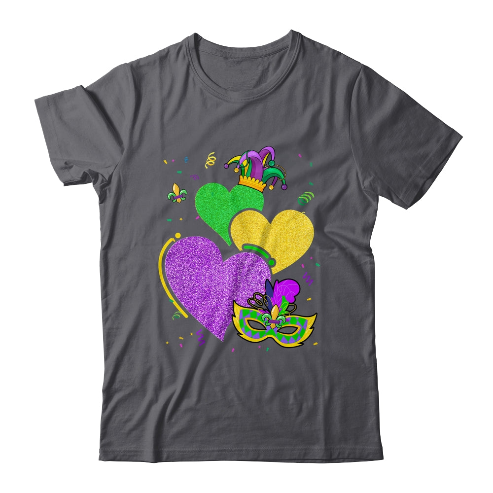 Mask Mardi Gras Cute Hearts Marks Women Girls Kids Vintage Shirt & Tank Top | siriusteestore