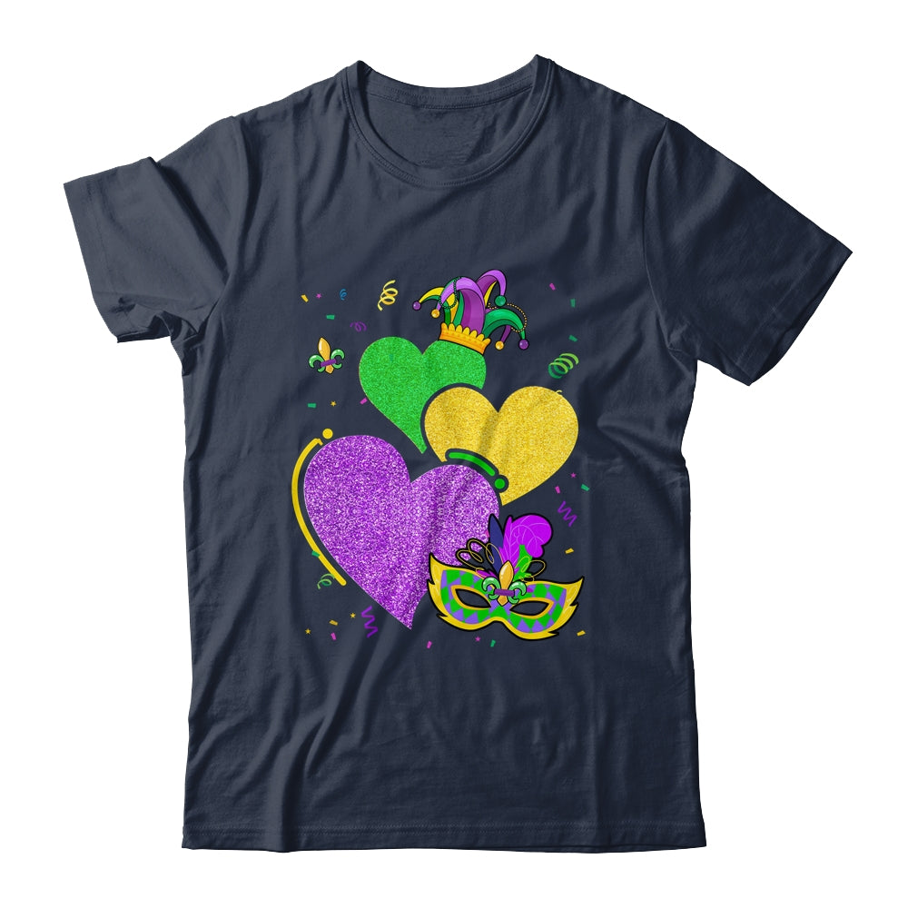 Mask Mardi Gras Cute Hearts Marks Women Girls Kids Vintage Shirt & Tank Top | siriusteestore