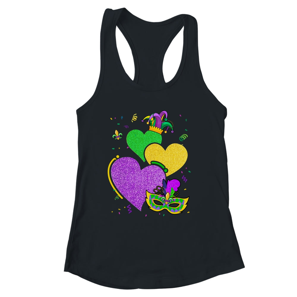 Mask Mardi Gras Cute Hearts Marks Women Girls Kids Vintage Shirt & Tank Top | siriusteestore