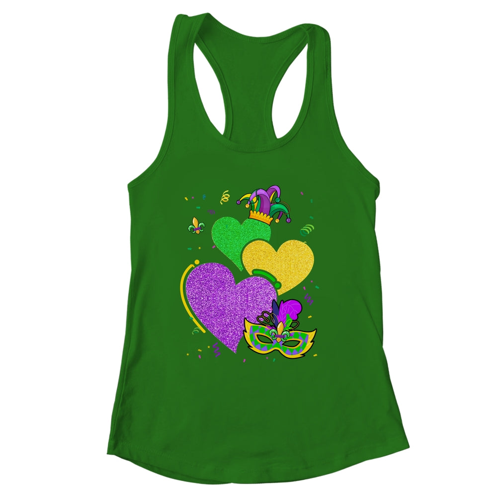 Mask Mardi Gras Cute Hearts Marks Women Girls Kids Vintage Shirt & Tank Top | siriusteestore