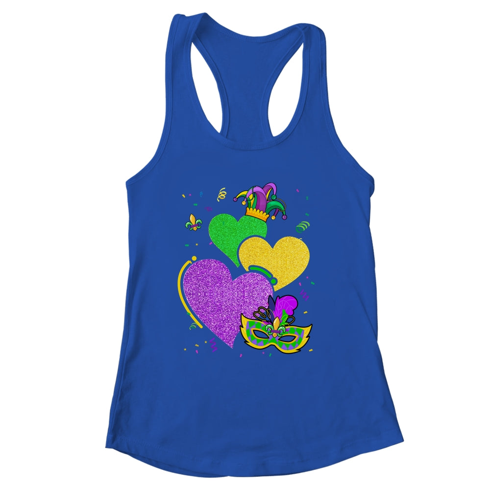 Mask Mardi Gras Cute Hearts Marks Women Girls Kids Vintage Shirt & Tank Top | siriusteestore