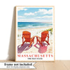 Massachusetts Travel Print Poster Retro Cape Cod The Bay State Souvenir Wall Art Landscape Picture For Home Room Living Room Office Bedroom Decor Unframed | siriusteestore