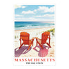 Massachusetts Travel Print Poster Retro Cape Cod The Bay State Souvenir Wall Art Landscape Picture For Home Room Living Room Office Bedroom Decor Unframed | siriusteestore