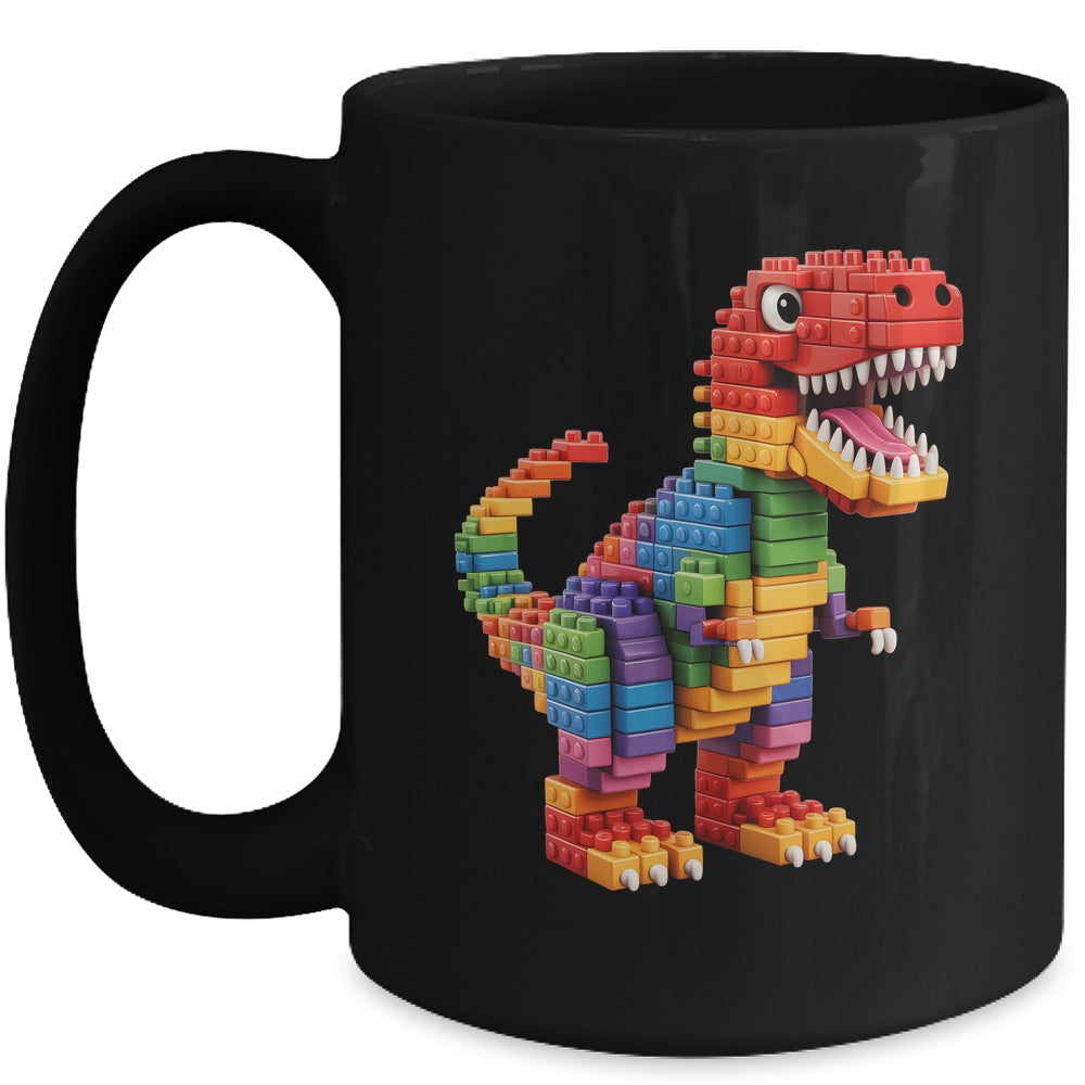Master Builder Men Boys Kids Building Bricks Dinosaur T-Rex Mug | siriusteestore