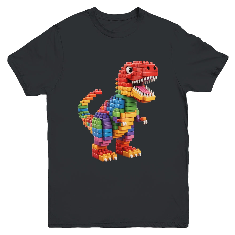 Master Builder Men Boys Kids Building Bricks Dinosaur T-Rex Youth Shirt | siriusteestore