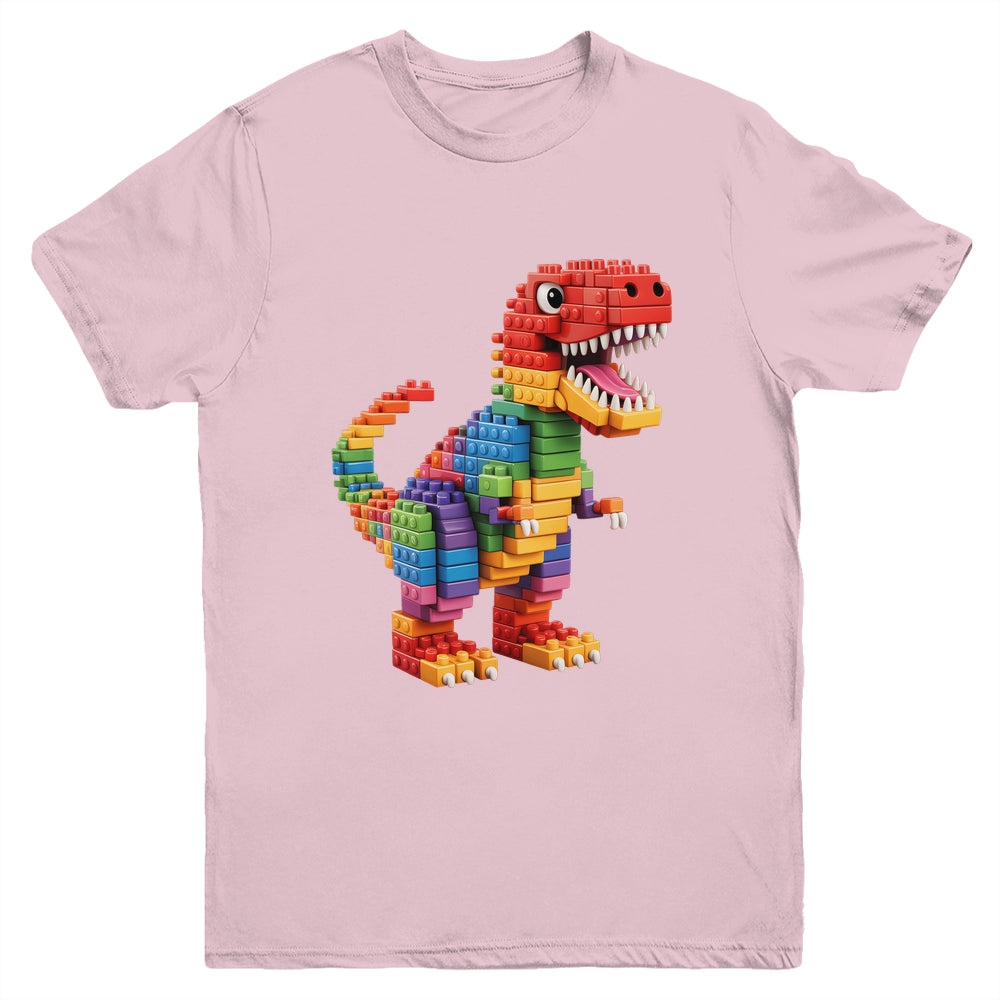 Master Builder Men Boys Kids Building Bricks Dinosaur T-Rex Youth Shirt | siriusteestore